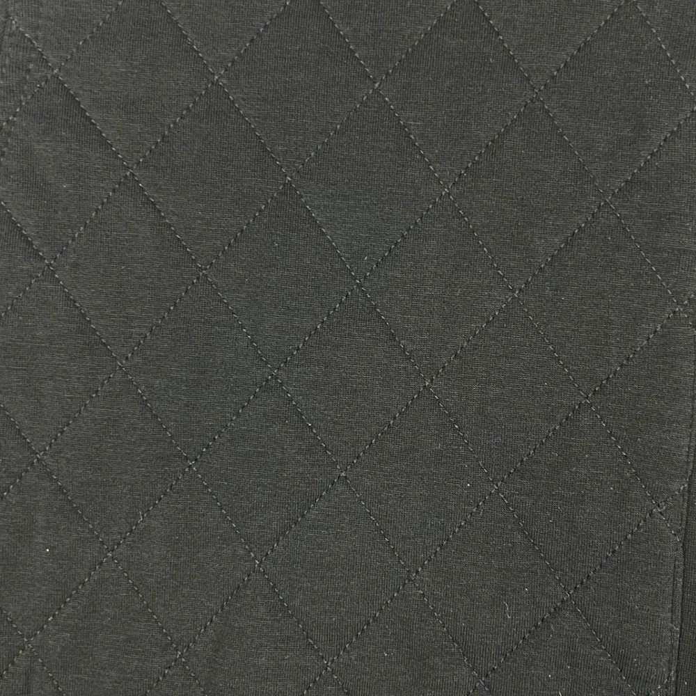 Banana Republic Quilted Knit Jacket M Black Full Zip Modern Sleek Casual Preppy